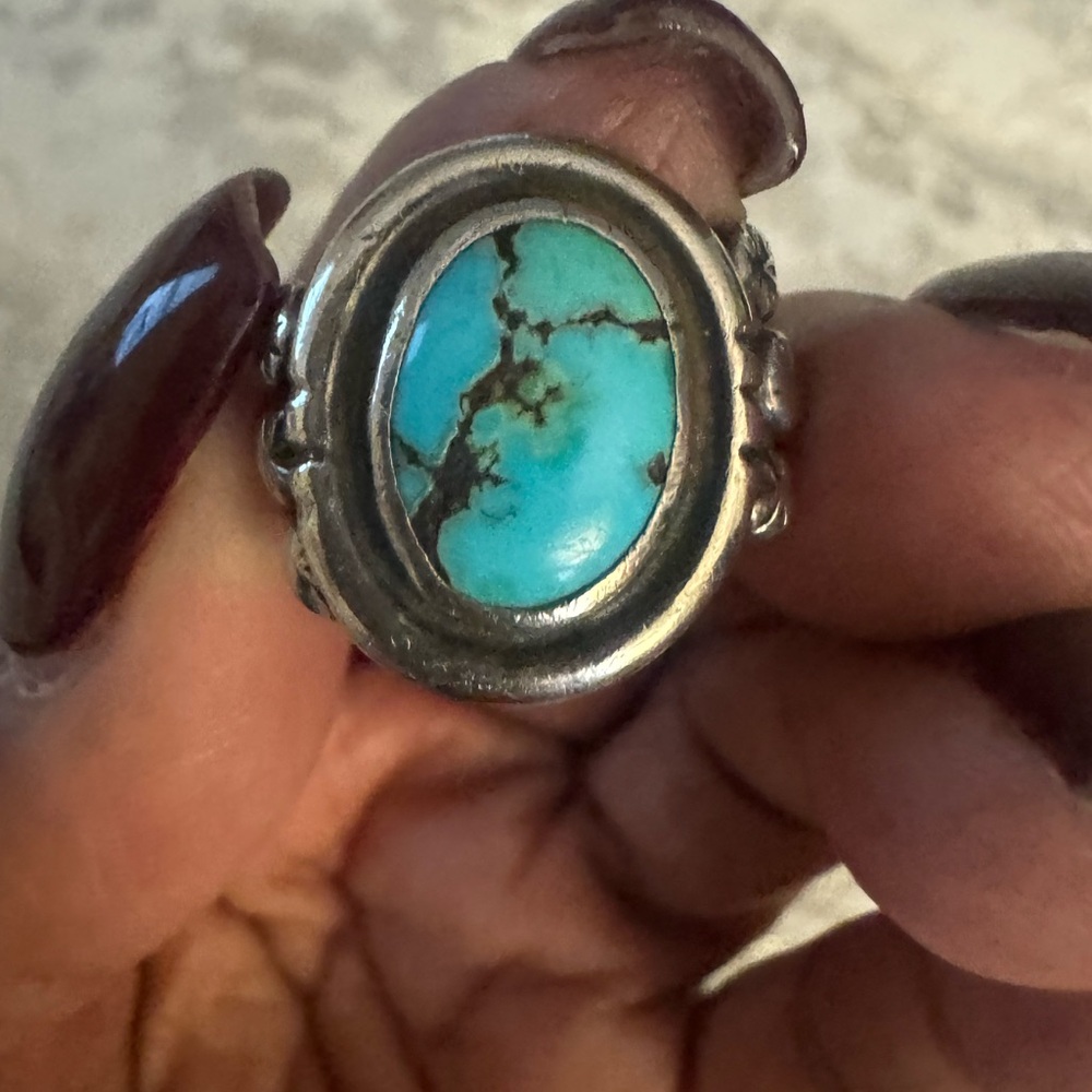 Turquoise and Silver Women's Ring